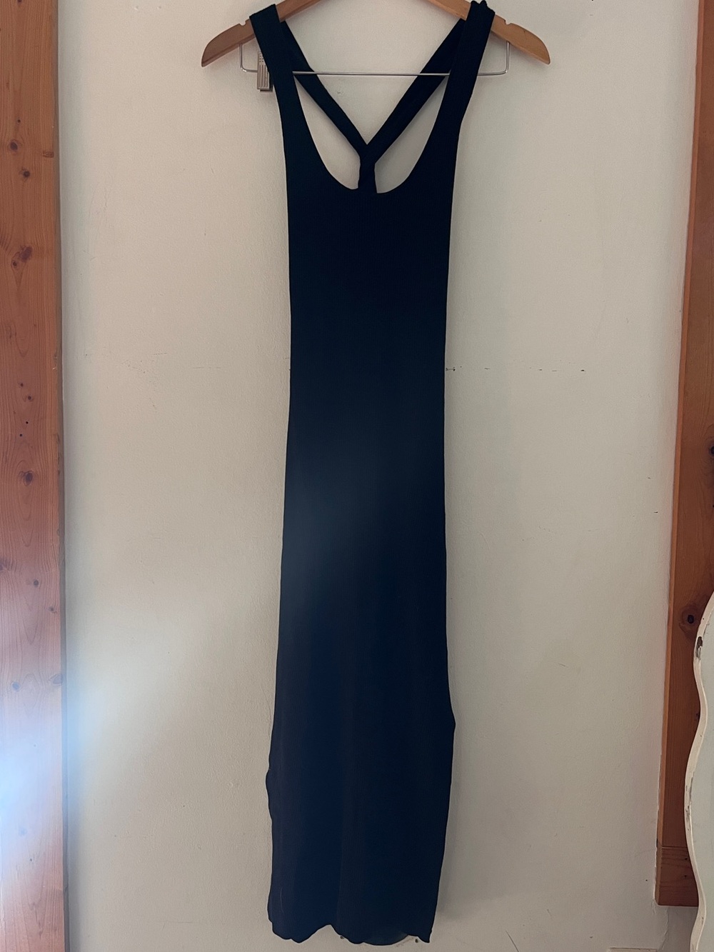 Naadam cashmere silk linen blend Black Sleeveless Maxi Dress S